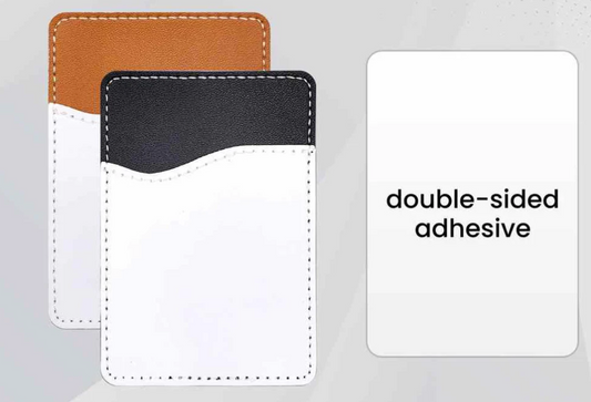 Leather Self Adhesive Card Holder (Can add design onto it)